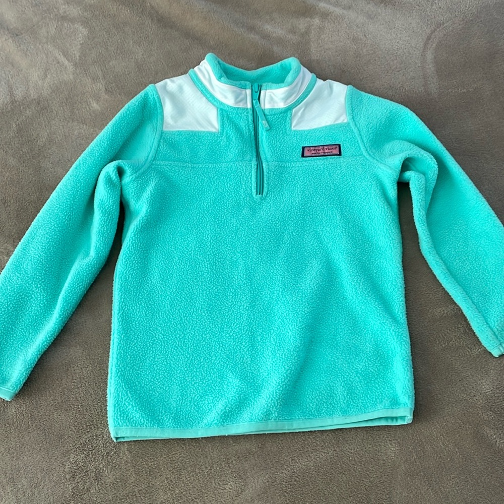 Girls size xs teal fleece pullover